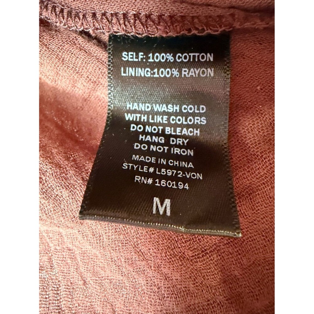 NWT By Together Gauze Babydoll Top size Medium Chestnut Brown Boho Square Neck - Picture 6 of 6